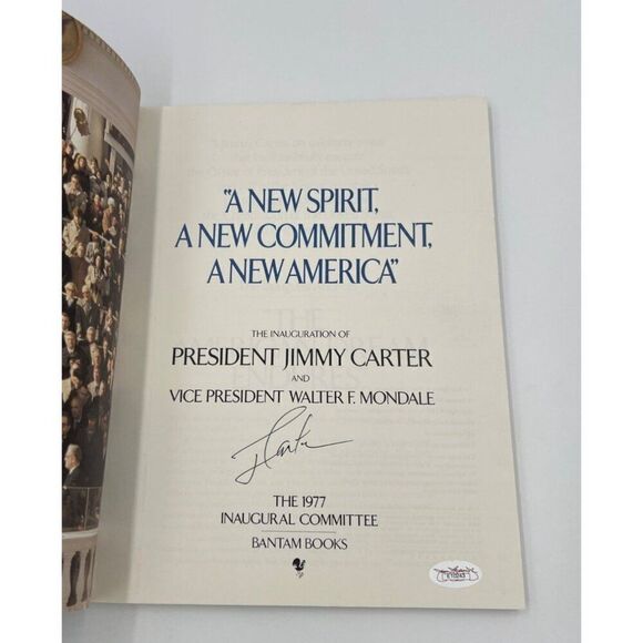 Jimmy Carter Signed Book Official 1977 Inaugural A New Spirit President JSA COA - Picture 2 of 9
